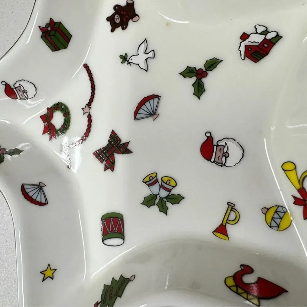 Taitu Noel Vintage 1986 Christmas Holiday Star Dish Emilio Bergman Italy_2